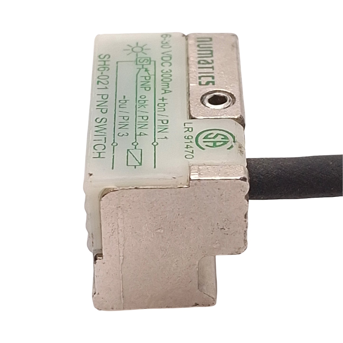 Used Numatics SH6-021 Reed Switch, Normally Open PNP, 6-30VDC, M8 3-Pin Male