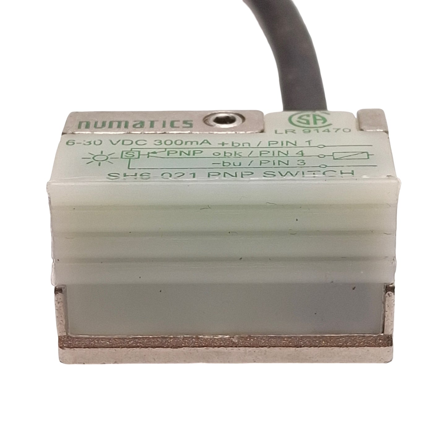 Used Numatics SH6-021 Reed Switch, Normally Open PNP, 6-30VDC, M8 3-Pin Male