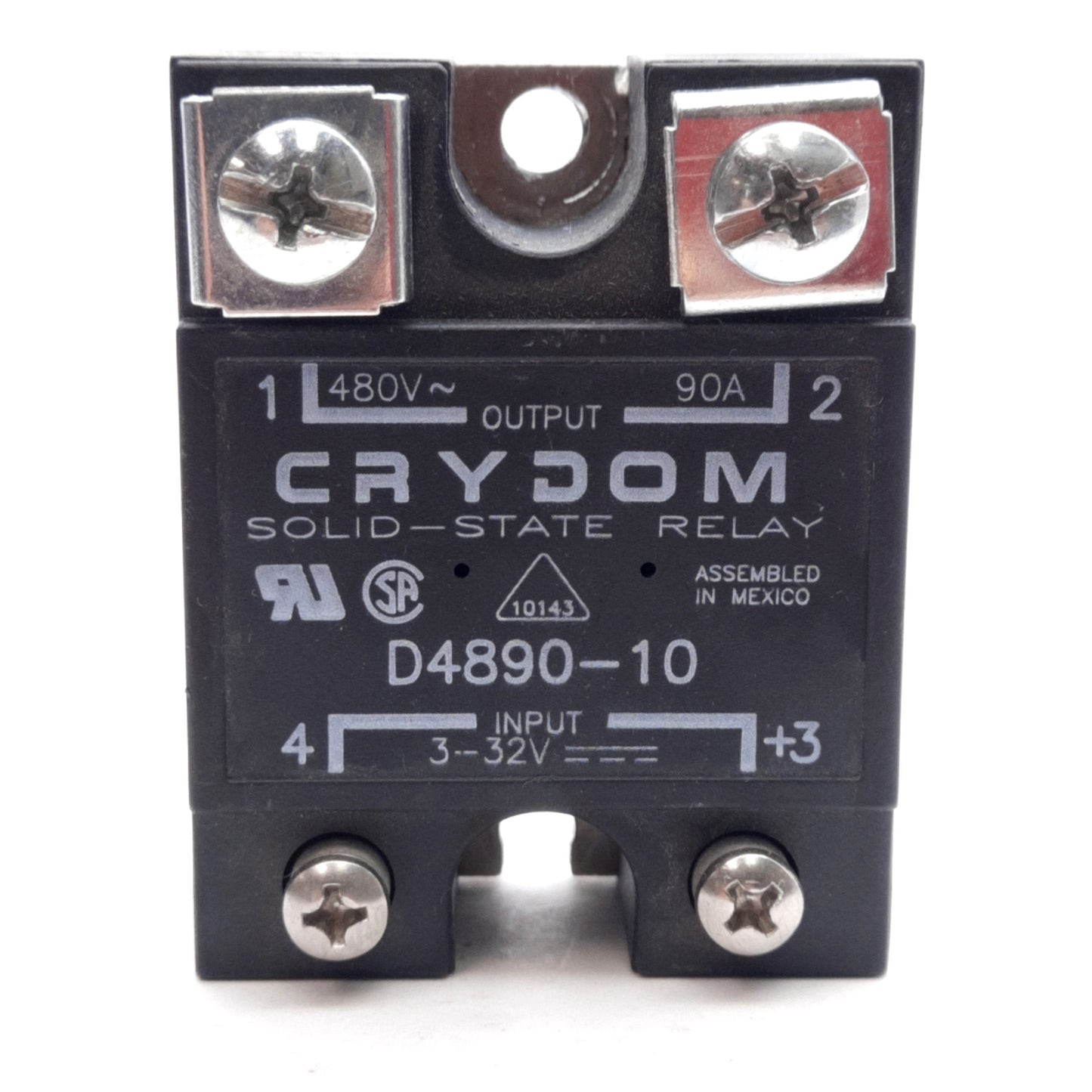 Used Crydom D4890-10 Solid State Relay, 4-32VDC Control, 480VAC Operating, 90A Load
