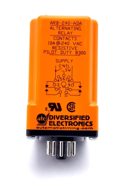 Used ATC Diversified Electronics ARB-240-ADA Industrial Relays DPDT 10A 240VAC