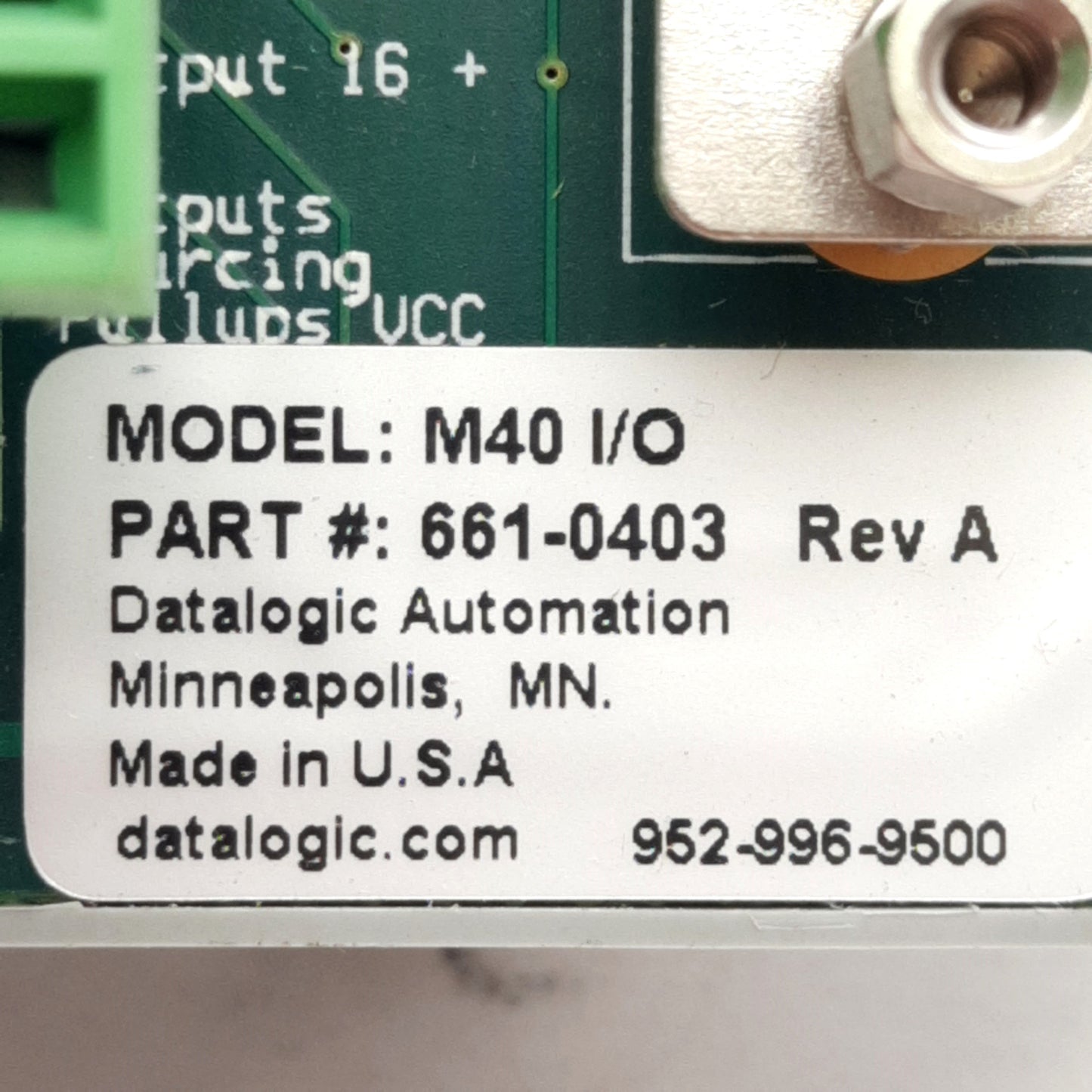 Used Datalogic 661-0403 MX-Series External I/O Terminal Block, 37-Pin D-Sub, DIN Rail