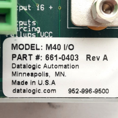 Used Datalogic 661-0403 MX-Series External I/O Terminal Block, 37-Pin D-Sub, DIN Rail