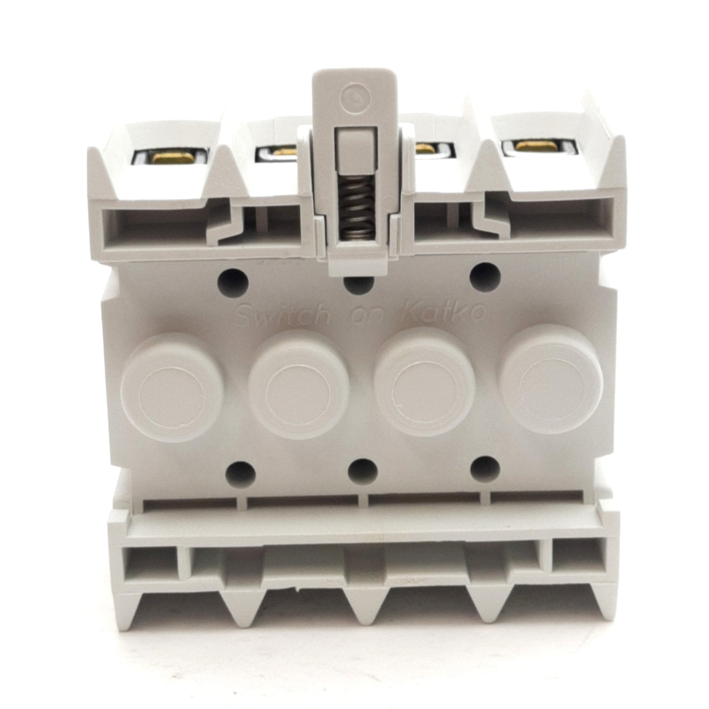 New – Open box Katko KU425N Motor Disconnect Switch, 4-Pole, 25A 600VAC, 16lb-in, DIN Rail