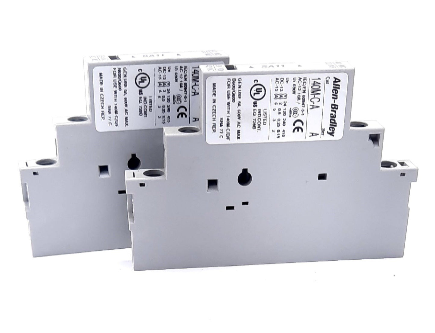 Used Lot of 2 Allen Bradley 140M-C-A SA11 Series A Contact Block 600VAC 5A N.C N.O