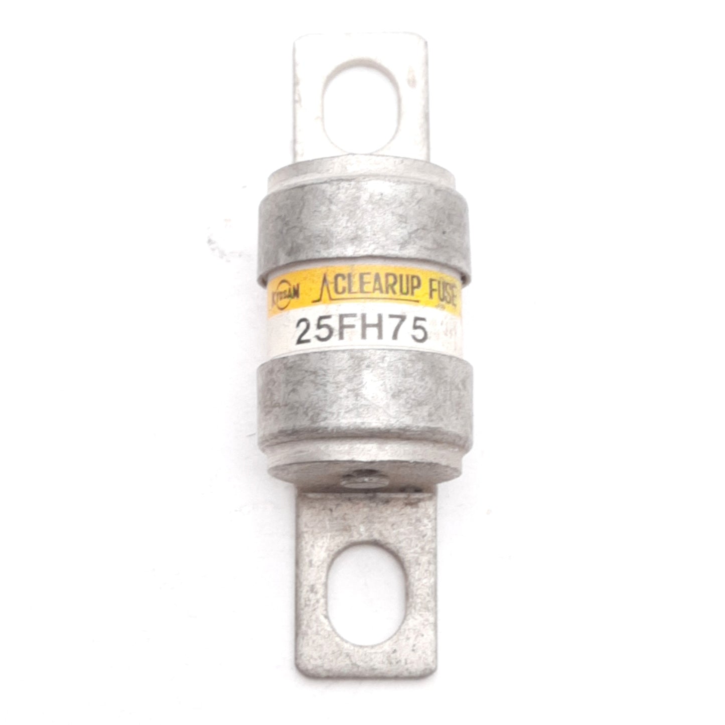 Used Kyosan 25FH75 Clearup Cylindrical Fast-Acting Fuse, ø18mm x 56.5mm, 250V 75A