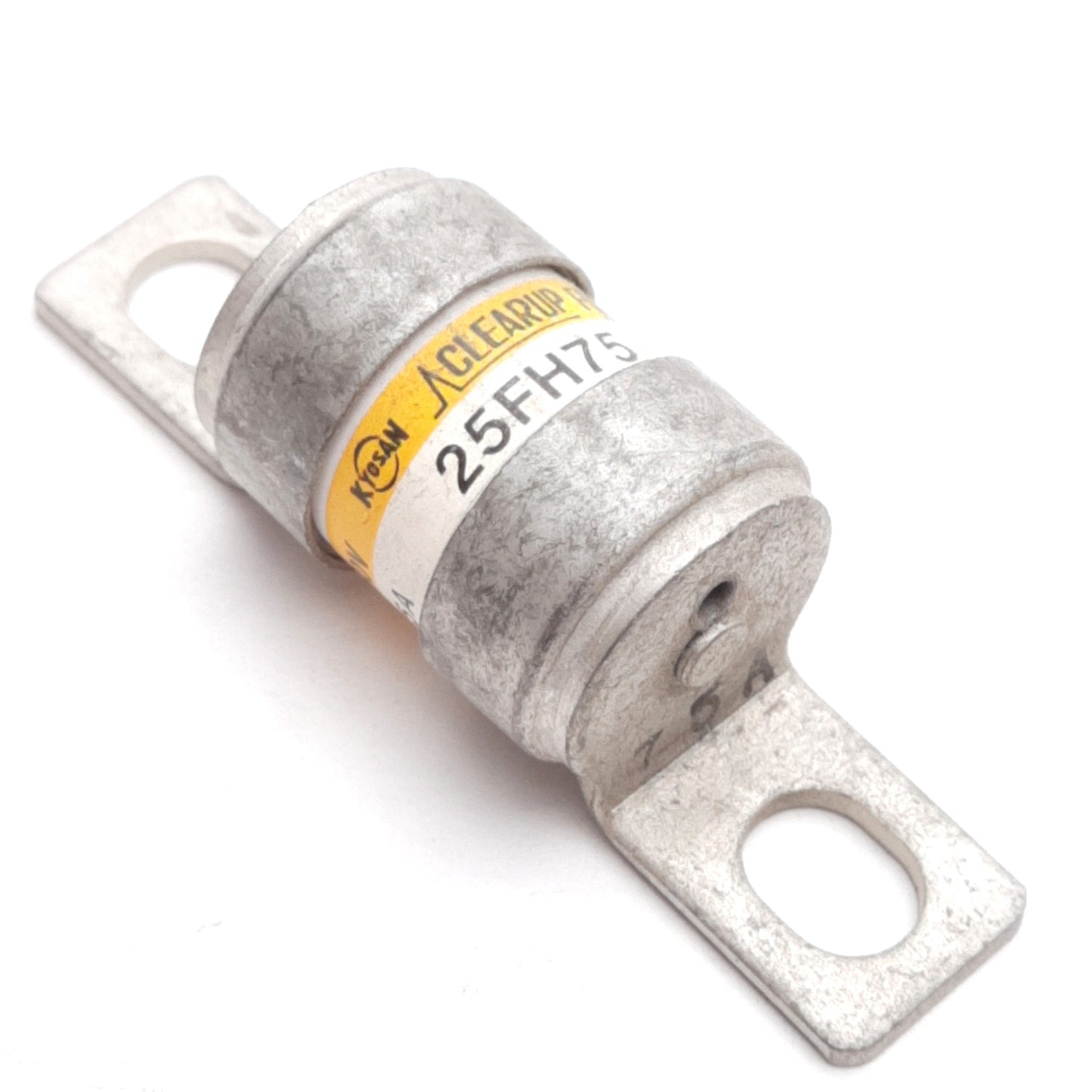Used Kyosan 25FH75 Clearup Cylindrical Fast-Acting Fuse, ø18mm x 56.5mm, 250V 75A