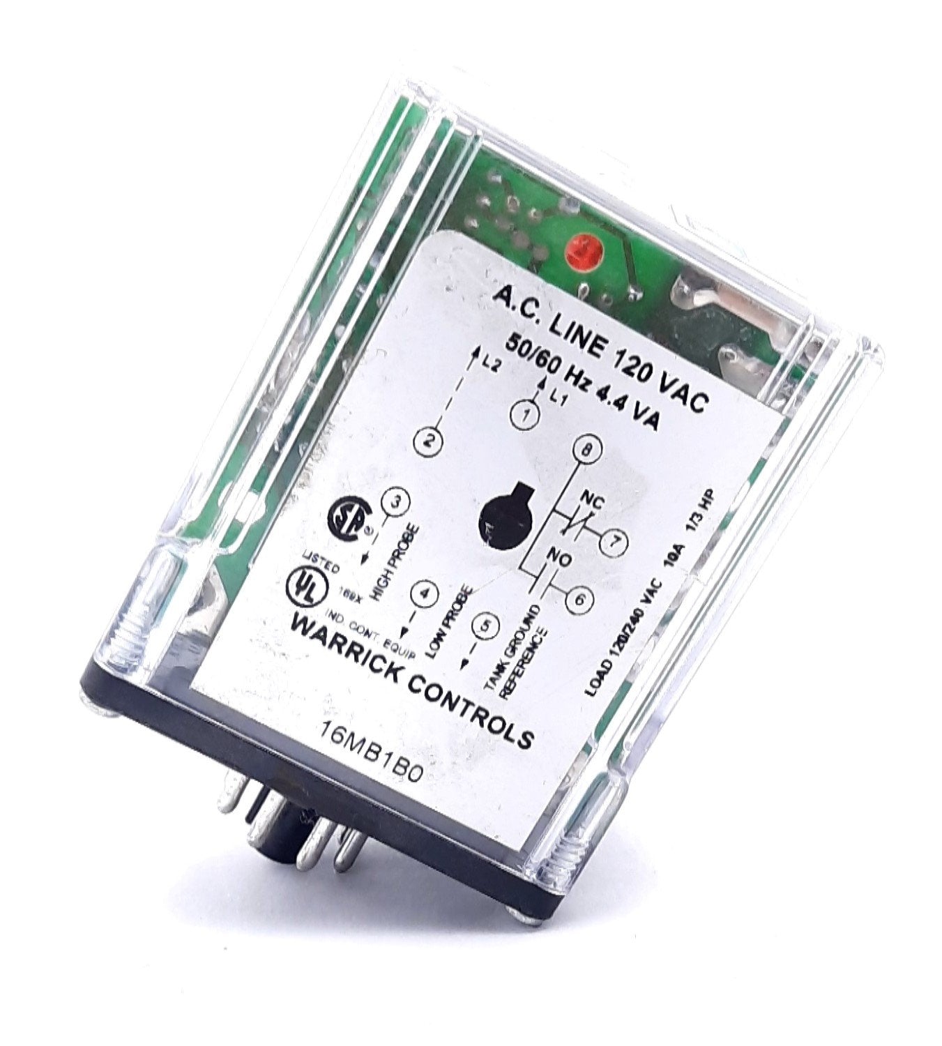 New Warrick Controls 16MB1B0 Level Controller, Relay, 1NO-1NC, 120VAC