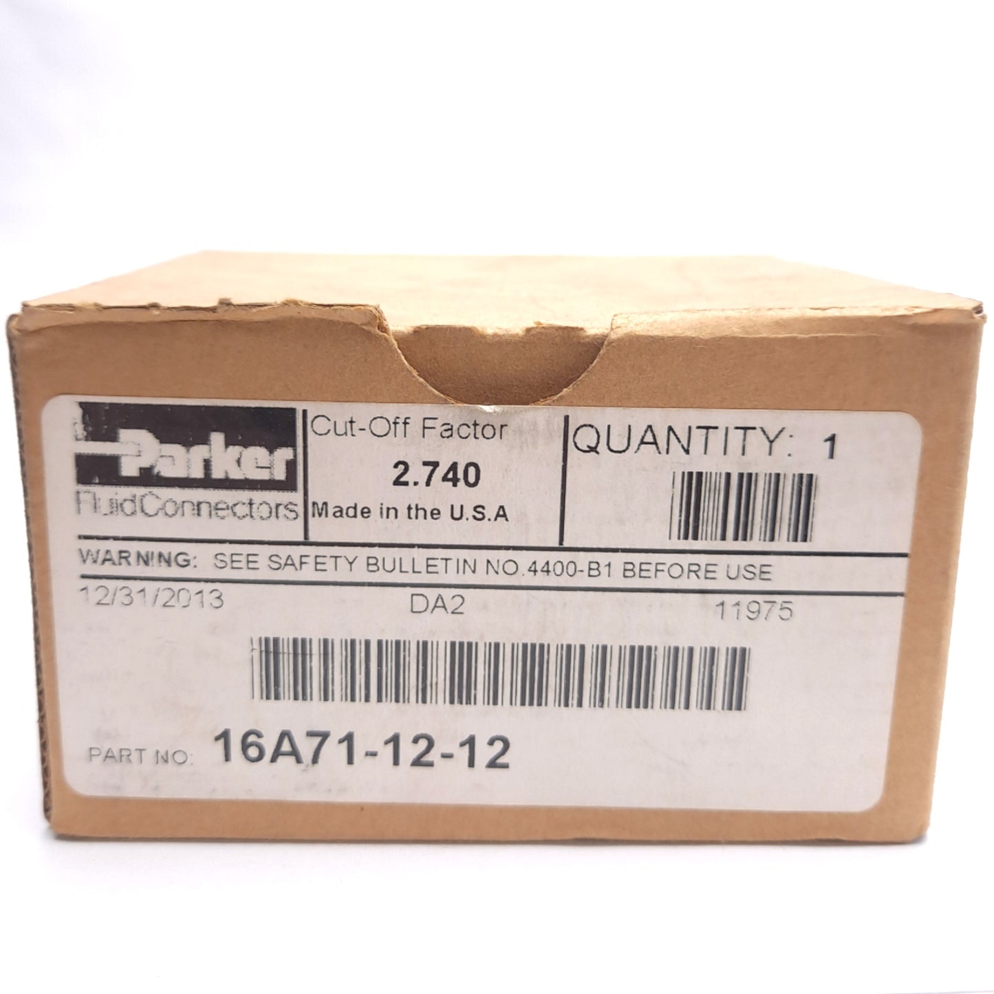 New Parker 16A71-12-12 Crimp Style Hydraulic Hose Fitting ø3/4in Hose ID ø3/4in Port