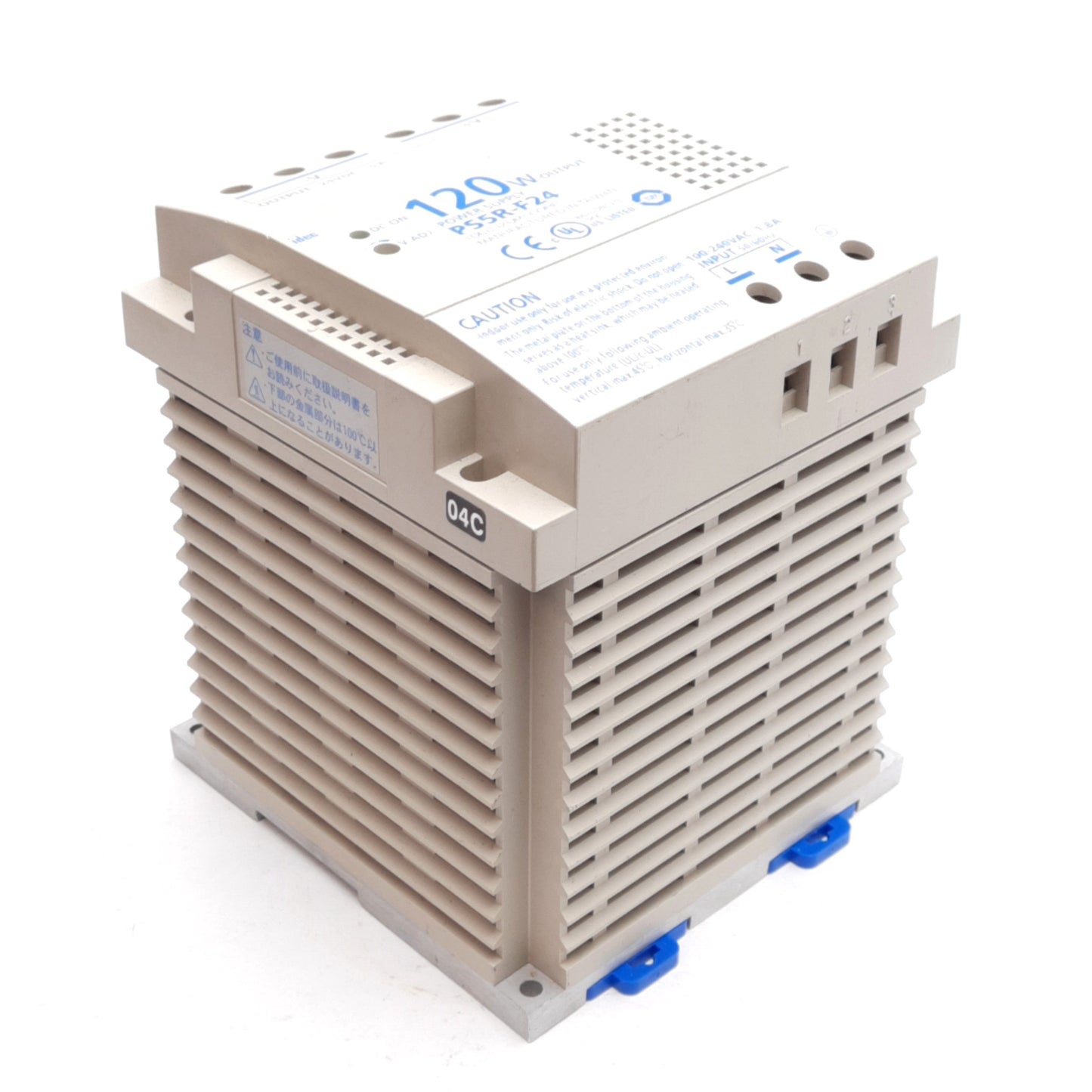 Used Idec PS5R-F24 Power Supply, 100-240VAC Input, 24VDC 120W Output, DIN Rail