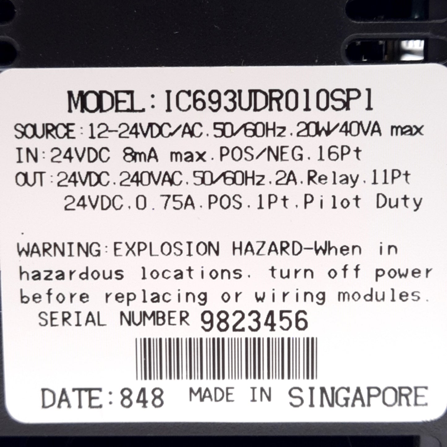 Used Ge Fanuc IC693UDR010SP1 Series 90 Micro PLC, 16x Inputs 12x Outputs, 12-24VDC/AC