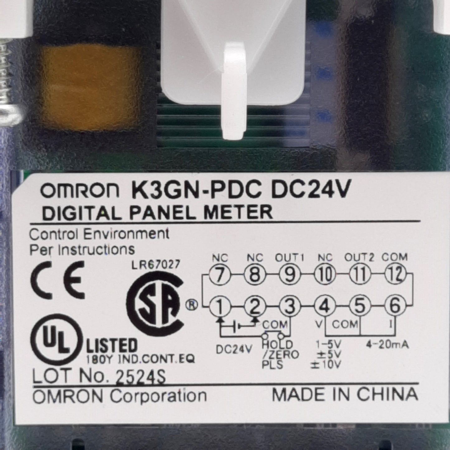 Used Omron K3GN-PDC DC24V Digital Panel Meter 24VDC Supply, PNP Input, SPST-NO Output