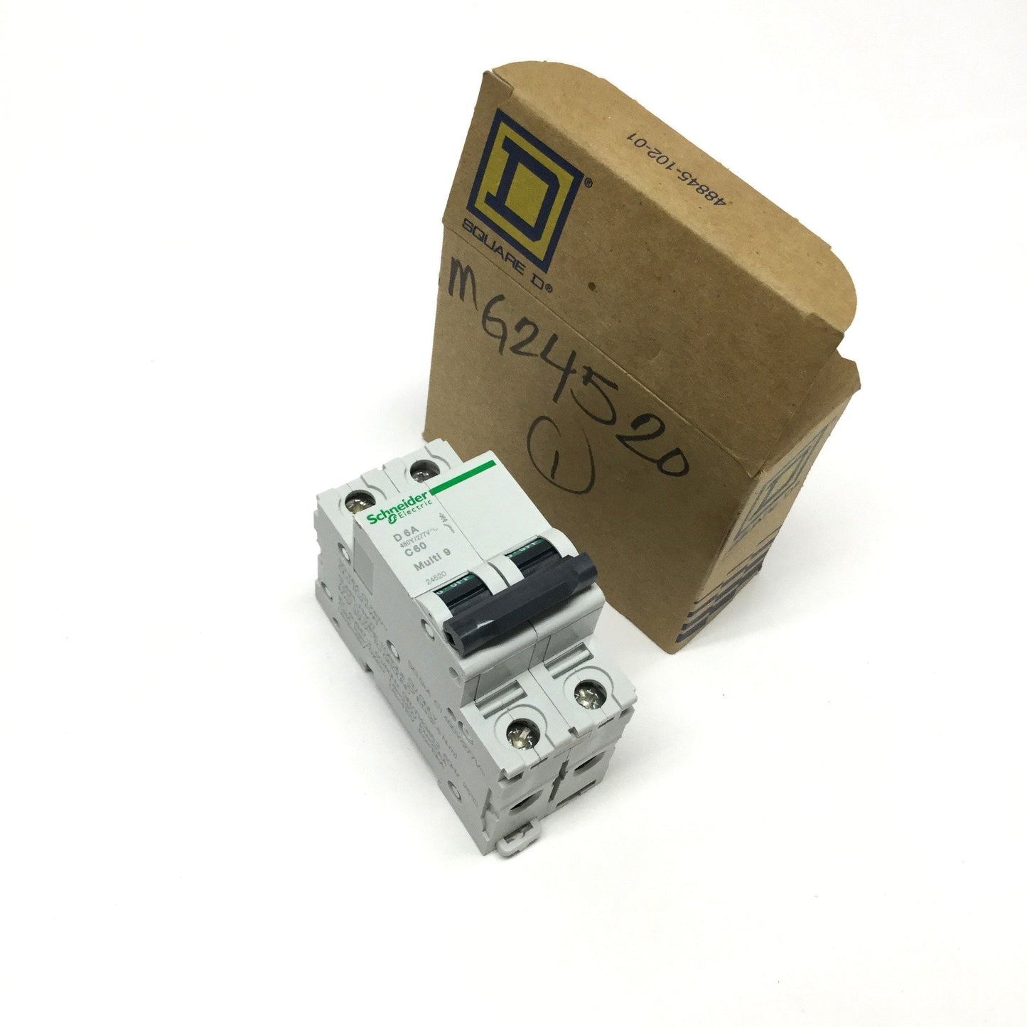 New – Open box Schneider 24520 MULTI 9 C60 Circuit Breaker, 2-Pole, 6A D-Curve, 440VAC