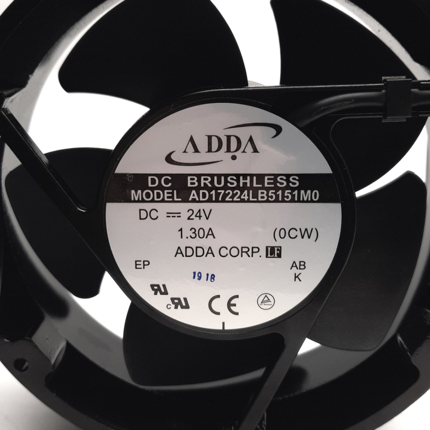 Used ADDA AD17224LB5151M0 Brushless DC Fan 24VDC 1.30A, 172x150x50mm, 286CFM