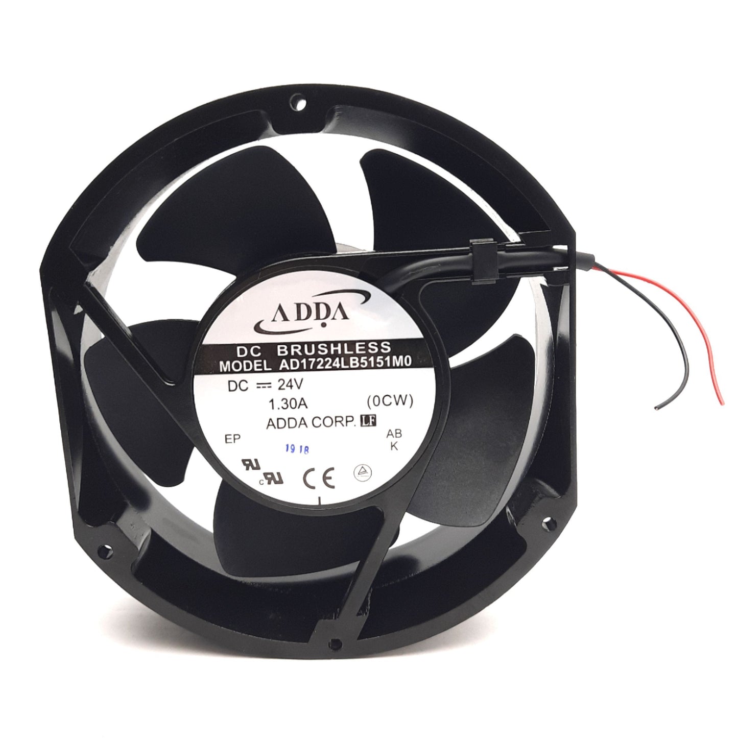 Used ADDA AD17224LB5151M0 Brushless DC Fan 24VDC 1.30A, 172x150x50mm, 286CFM
