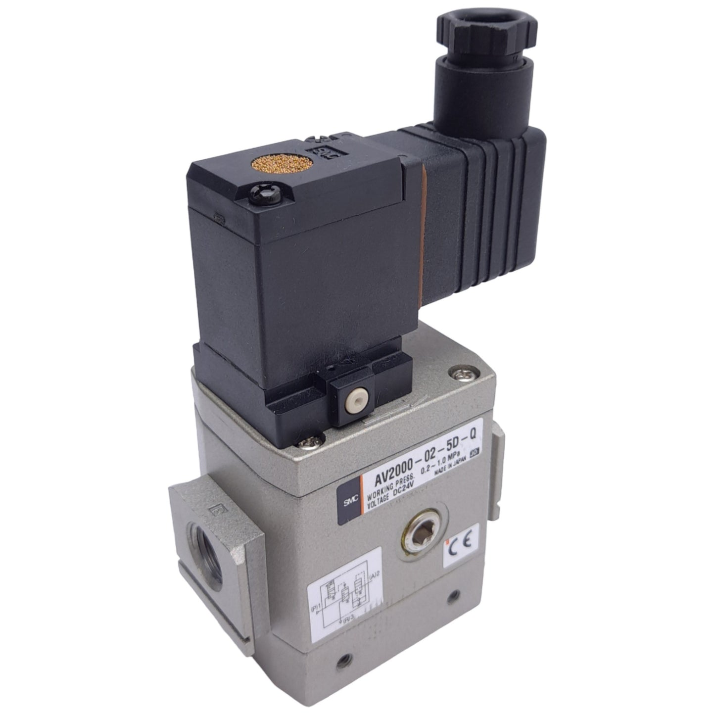 Used SMC AV2000-02-5D-Q Soft Start-Up Valve, 0.2-1.0MPa, Rc1/4 Ports, 24VDC Coil