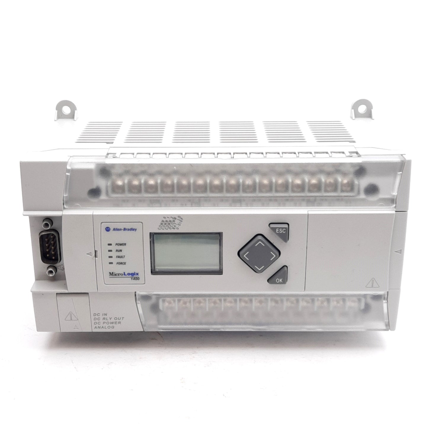 Used Allen Bradley 1766-L32BXBA Ser B MicroLogix 1400 PLC, 32x I/O, 12-24VDC, RS-232