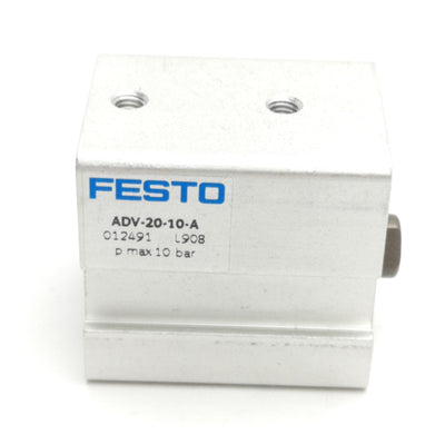 New Festo ADV-20-10-A 12491 Pneumatic Cylinder, 10mm Stroke, 20mm Bore, M5 Thread