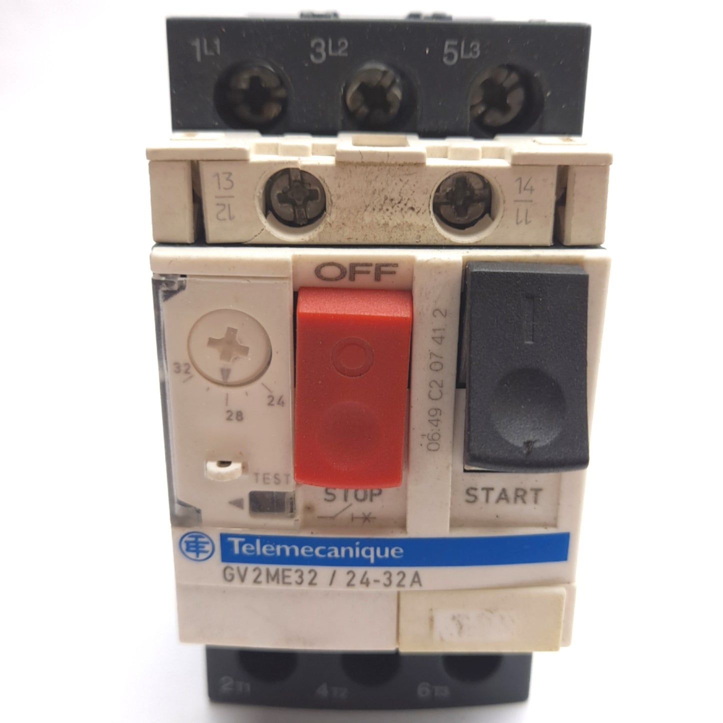 Used Telemecanique GV2ME32/24-32A Manual Motor Starter Circuit Breaker, 3-Pole