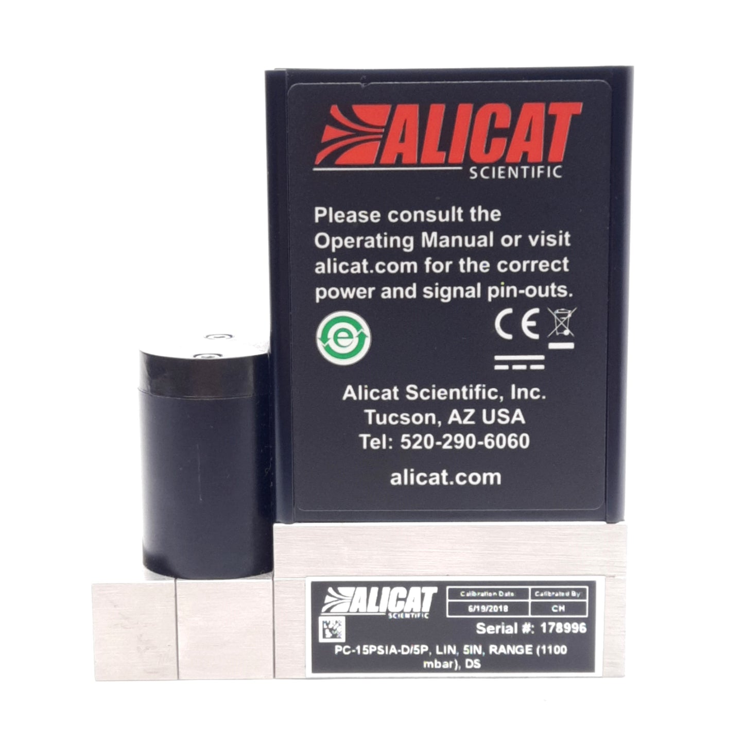 Used Alicat PC-15PSIA-D/5P Pressure Controller 0-15PSIA 1/8in NPT 0-5VDC Out, RS-232