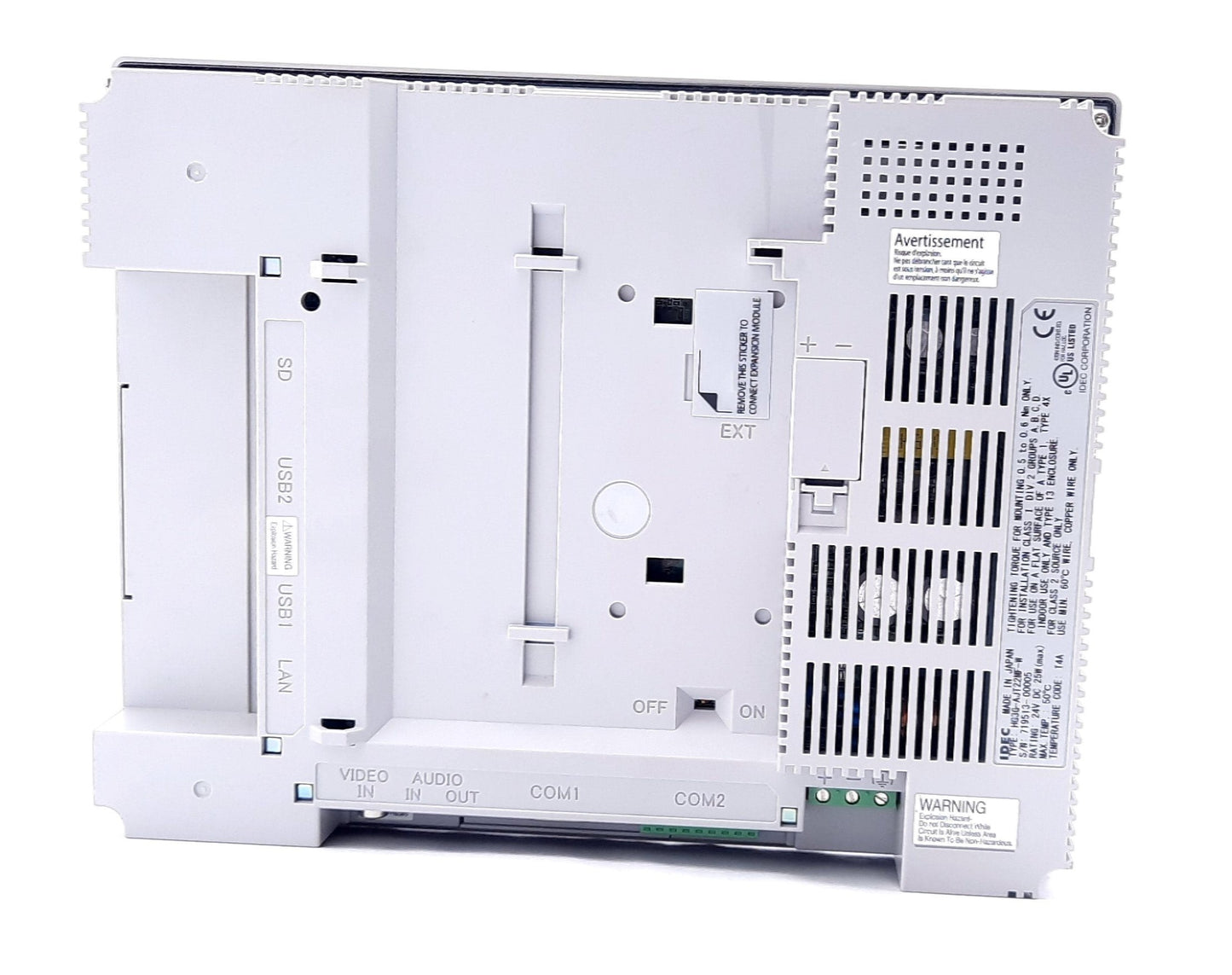 Used Idec HG3G-AJT22MF-W HMI Touchscreen 10.4", 20-28VDC, 30A, 800x600, 12MB