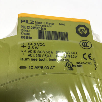 New Pilz PZE X4 774585 Safety Relay 1-Channel Contact Expansion Module 24VDC 4NO