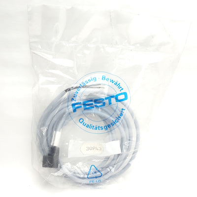 New Festo 30943 KME1-24-2.5-LED Solenoid Plug Socket & Cable, Type C, 24VDC 4A, 2.5m