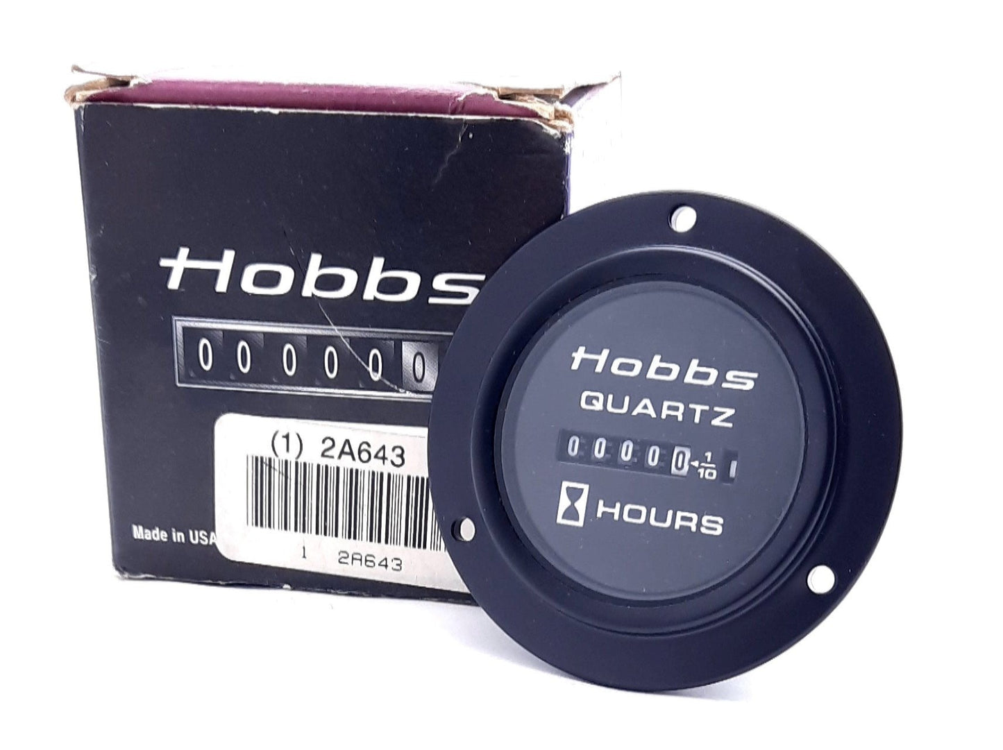 New Hobbs 2A643 Hour Meter Electromechanical Non Resettable 5 Digit 0 to 9999.9