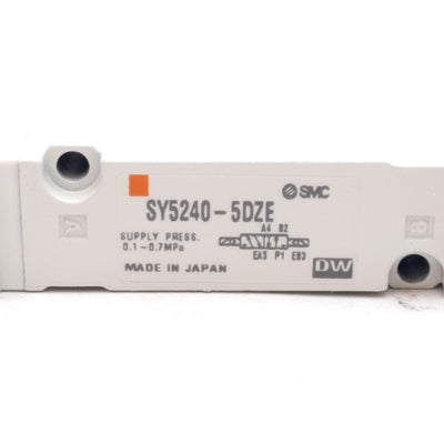 New SMC SY5240-5DZE Solenoid Valve, 2-Position Double, 0.1-0.7MPa, 24VDC Coils
