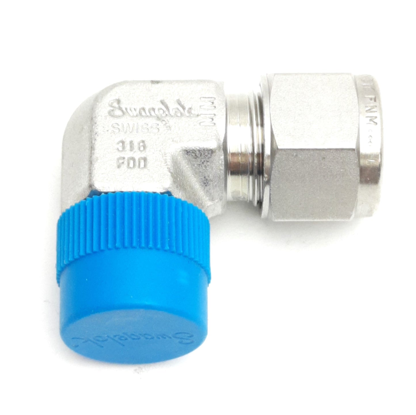 New – Open box Swagelok SS-10M0-2-6 Stainless Steel Elbow Fitting, 10mm Tube to 3/8in NPT