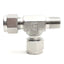 Used Parker M10MRT1/4N-316 Male Run Tee A-LOK Fitting, 1/4in NPT To 10mm OD Tube