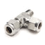 Used Parker M10MRT1/4N-316 Male Run Tee A-LOK Fitting, 1/4in NPT To 10mm OD Tube