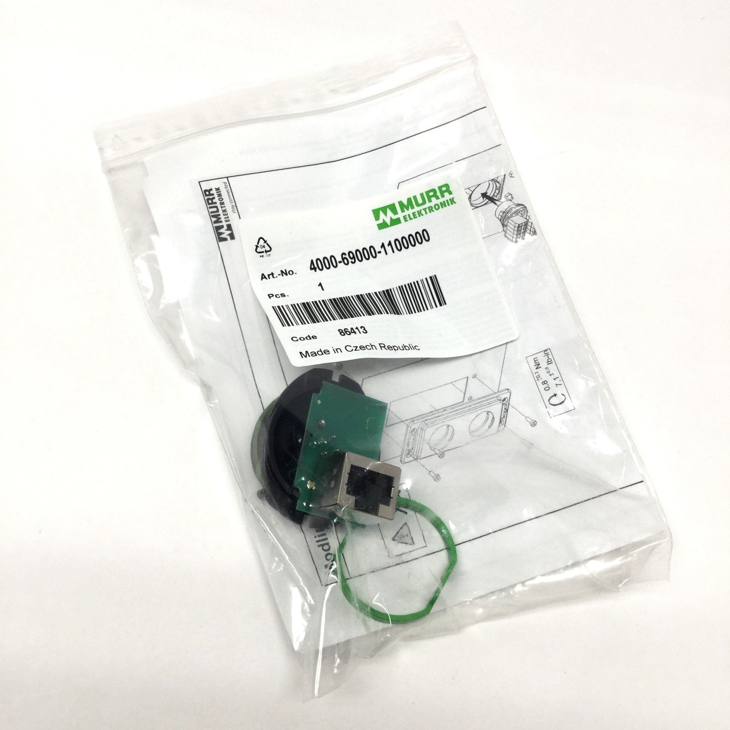 New Murr 4000-69000-1100000 Modlink MPV Insert M12 4-Pole Female D-Code to RJ45