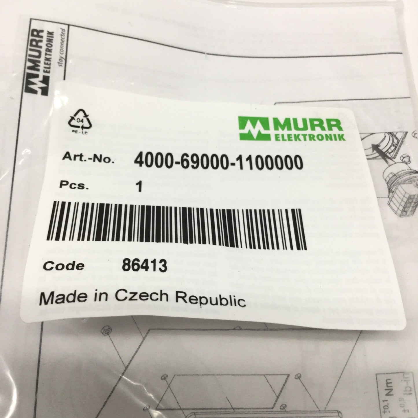 New Murr 4000-69000-1100000 Modlink MPV Insert M12 4-Pole Female D-Code to RJ45