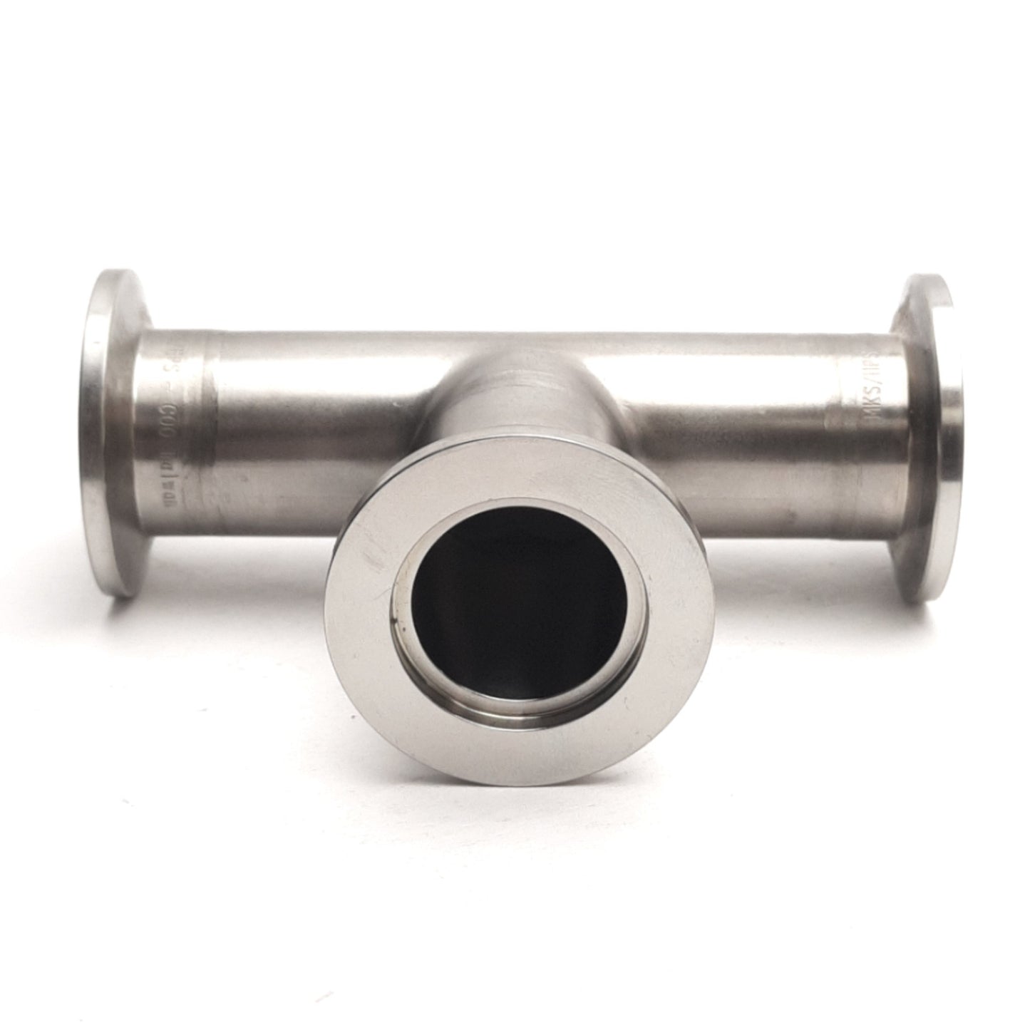 Used MKS 100314603 Stainless Steel Vacuum Flange Tee Fitting, ISO-KF NW25, Series 31
