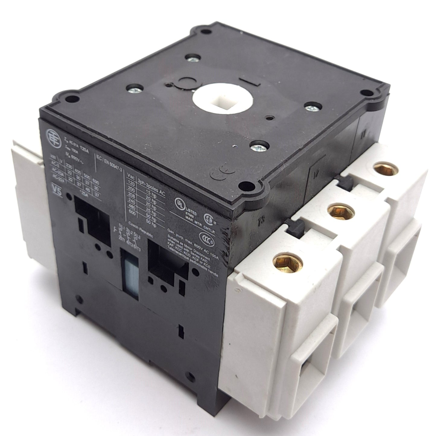 Used Telemecanique V5 Motor Disconnect Switch Body, 3-Pole, 3NO Contact, 690VAC 125A