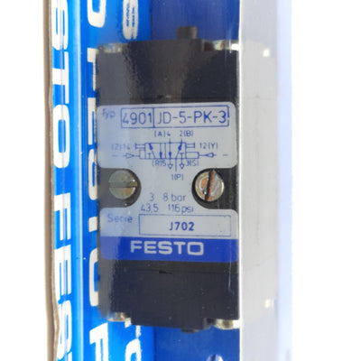 New Festo JD5-PK-3 4901 Pneumatic Valve 5/2 Way Bistable, 105L/Min, 1-8bar