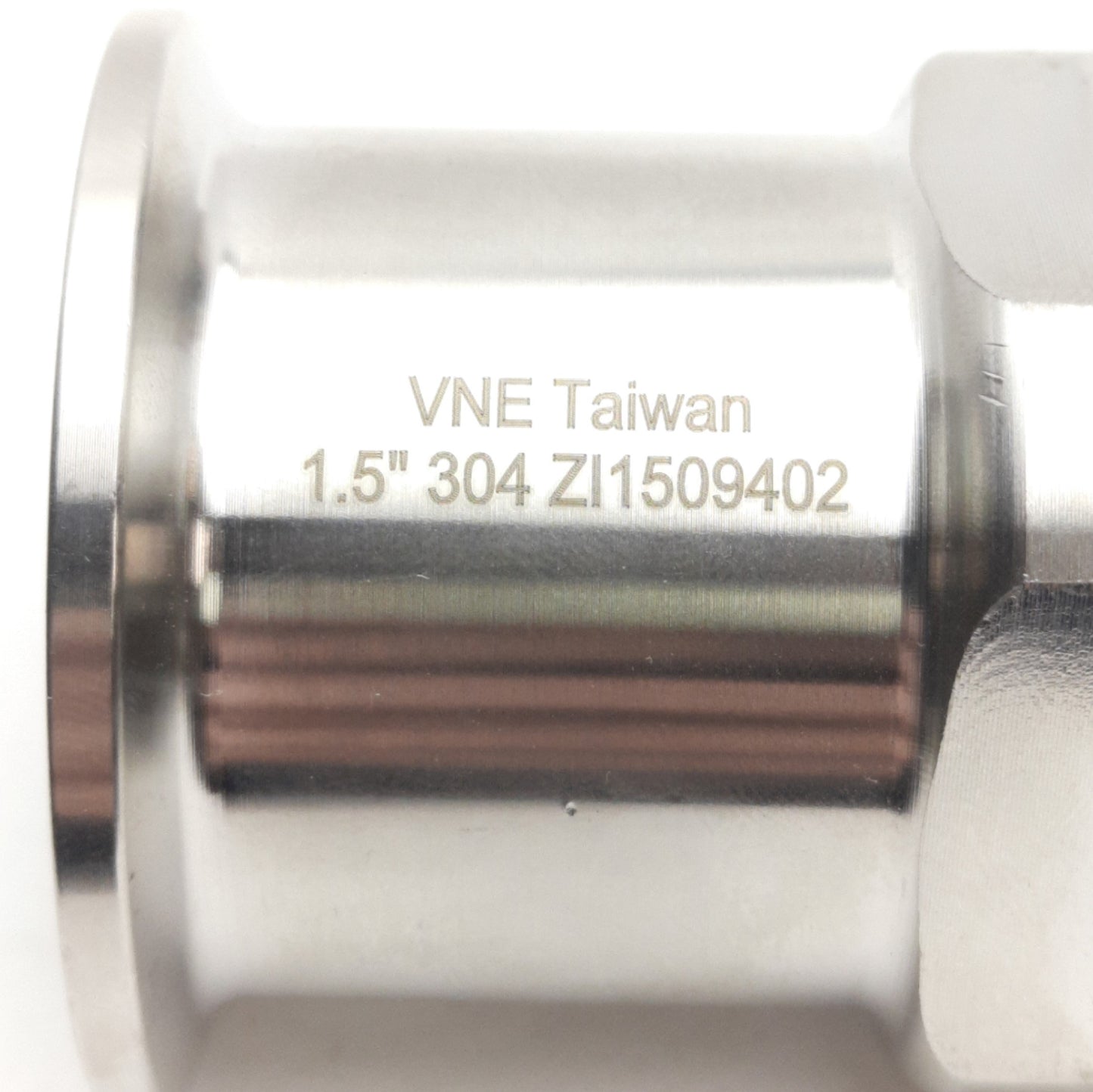 Used VNE EG211.5 Tri Clamp Sanitary Fitting/Adapter, 1-1/2"OD Tube to 1-1/2"NPT Male