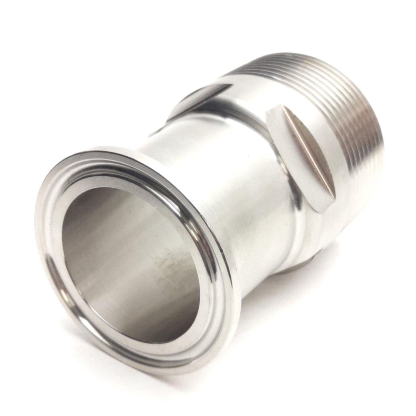 Used VNE EG211.5 Tri Clamp Sanitary Fitting/Adapter, 1-1/2"OD Tube to 1-1/2"NPT Male