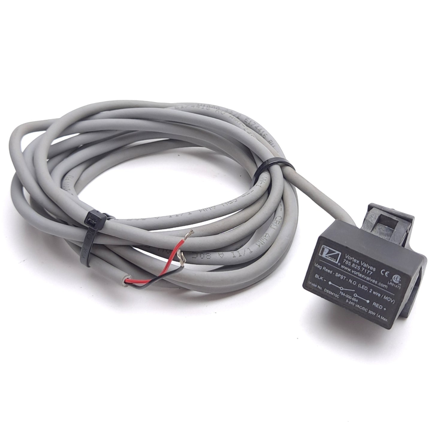 Used Vortex DSSM10C Magnetic Reed Switch, SPST N.O., 5-240VAC/DC 1A