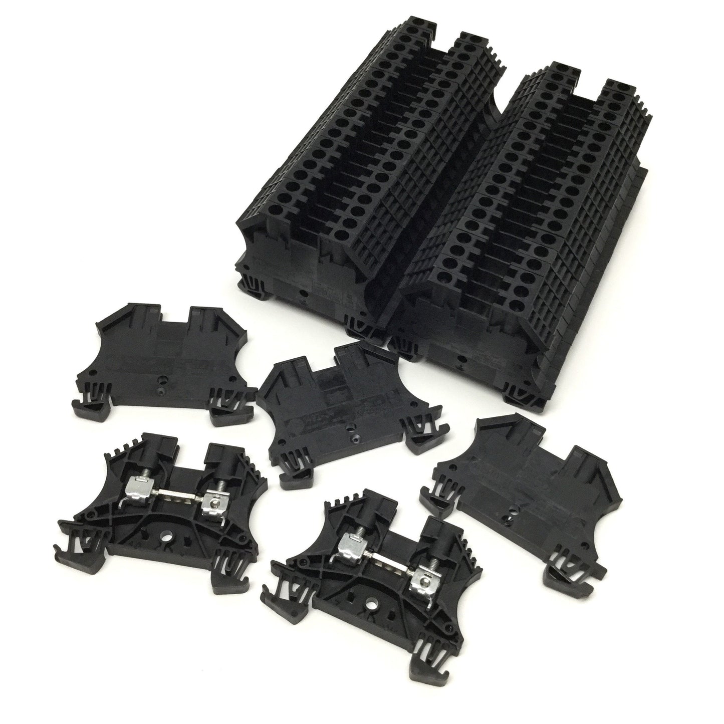 New – Open box Lot of 45 Allen Bradley 1492-J4-BL Feed Through Terminal Block, 600V AC/DC 35A