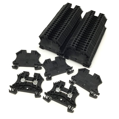 New – Open box Lot of 45 Allen Bradley 1492-J4-BL Feed Through Terminal Block, 600V AC/DC 35A