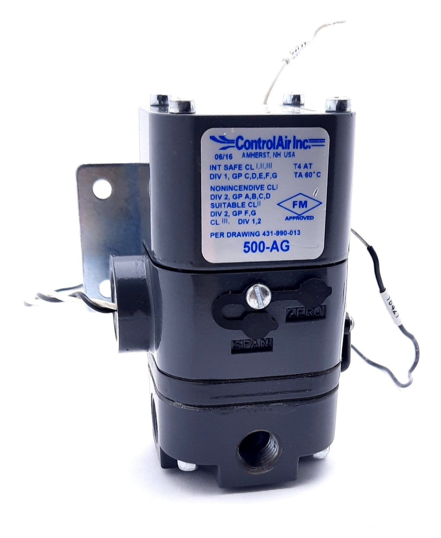 New Control Air 500-AG Electro-Pneumatic I/P Transducer 4-20mA, 2-60PSIG, 63-150PSIG