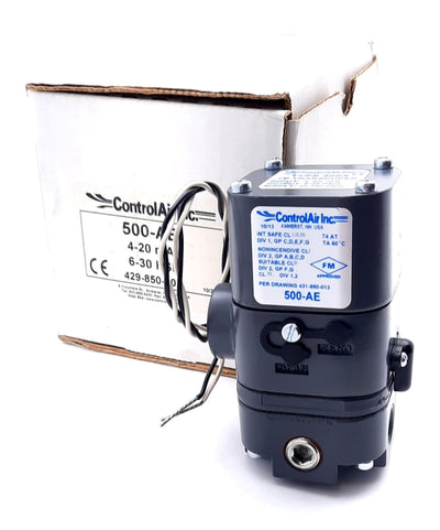New Control Air 500-AE Electropneumatic I/P Transducer 4-20mA 6-30PSIG 33-100PSI