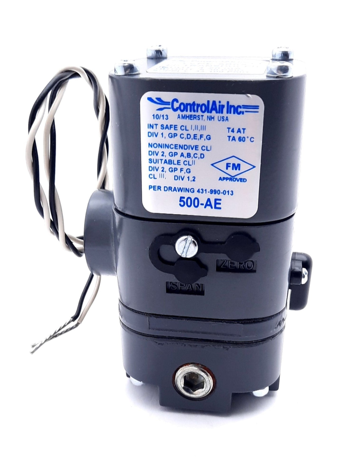 New Control Air 500-AE Electropneumatic I/P Transducer 4-20mA 6-30PSIG 33-100PSI