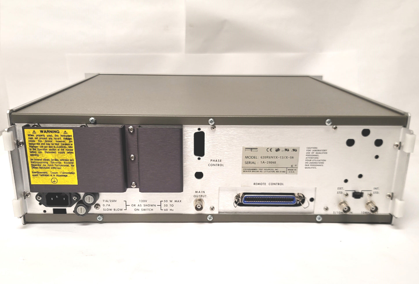 Used Programmed Test Sources 620R6N1X-13/X54 Frequency Synthesizer 3-620Hz 120VAC