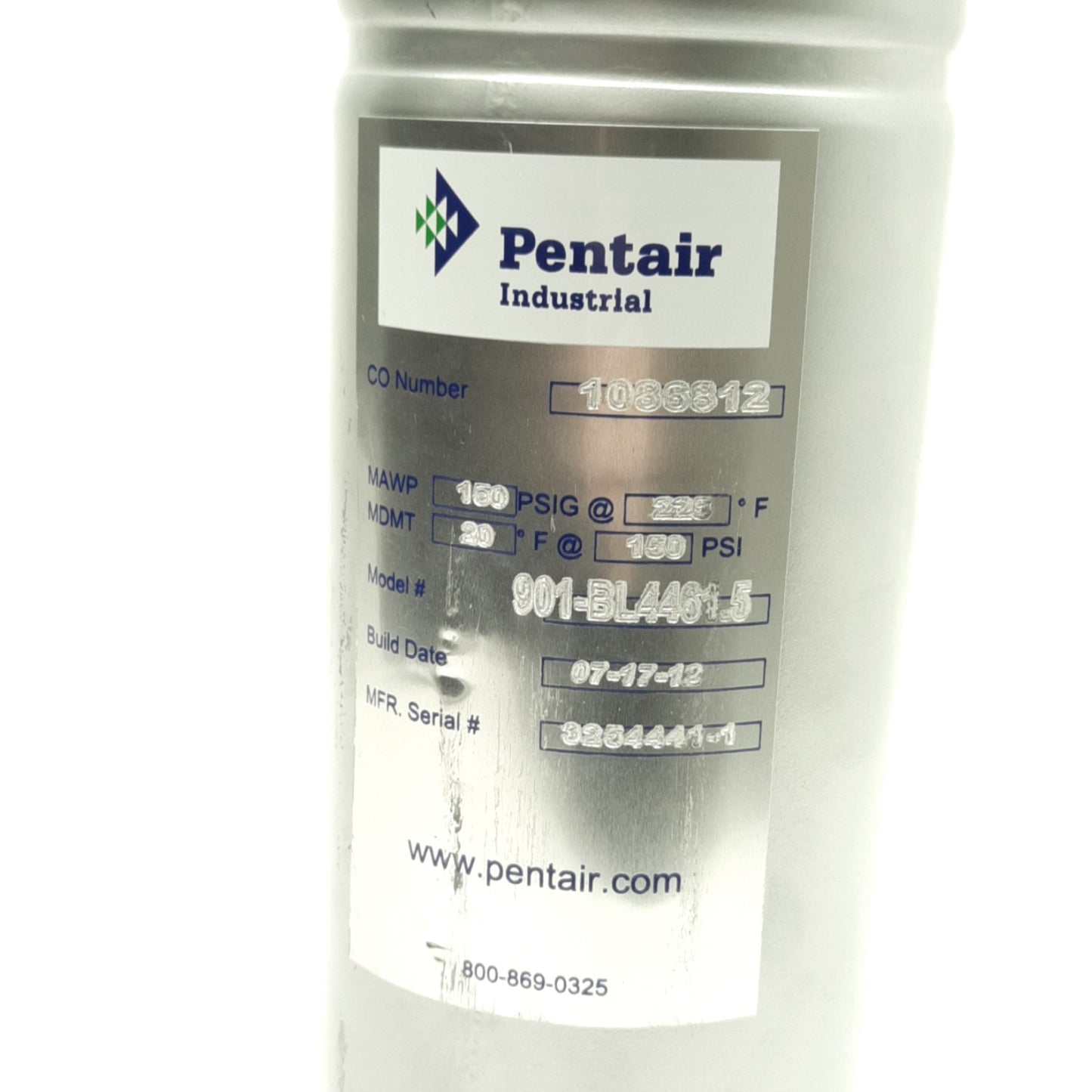 Used Pentair 901-BL4461.5 Filter Housing, 25 GPM, 150 Psig Max, 1-1/2in NPT