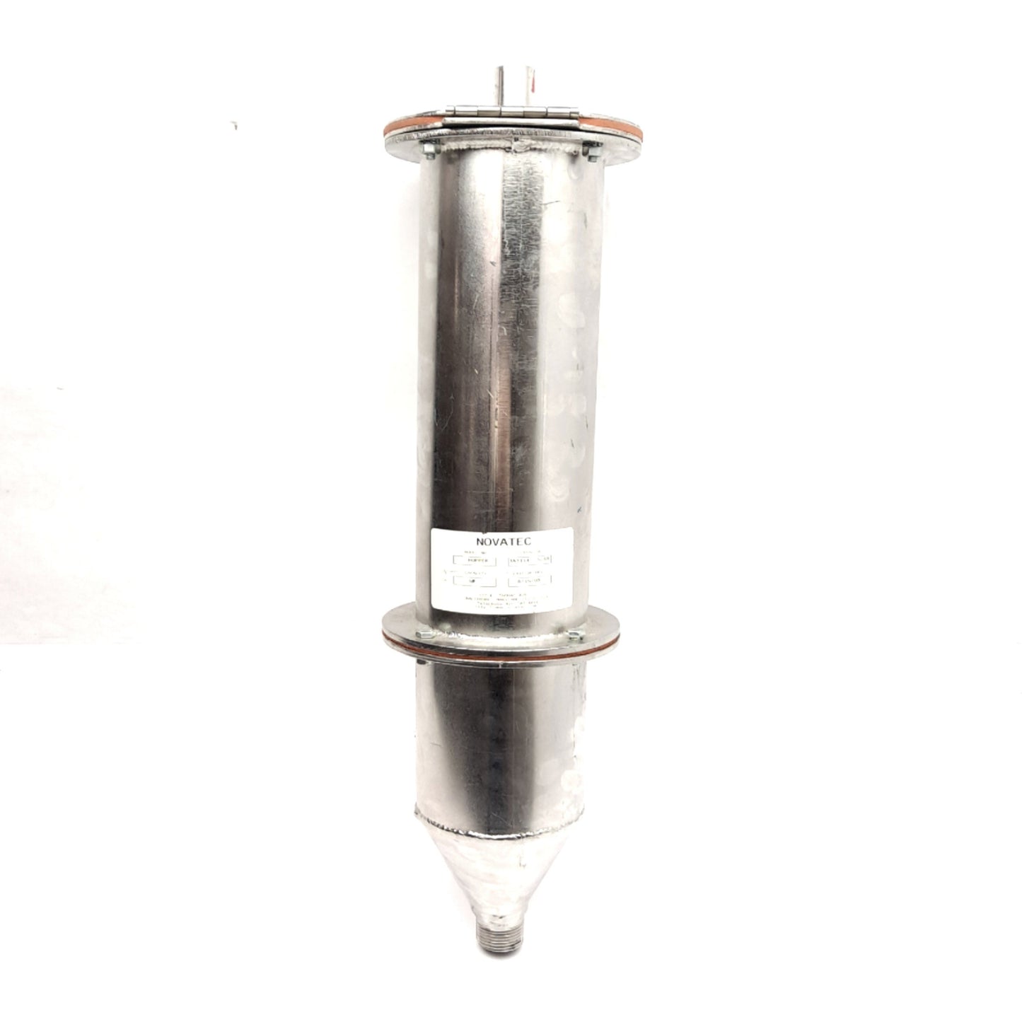 Used Novatec Dryer/Hopper 5lbs Capacity, 1in NPT, 1in & 1/2in Tube Connection