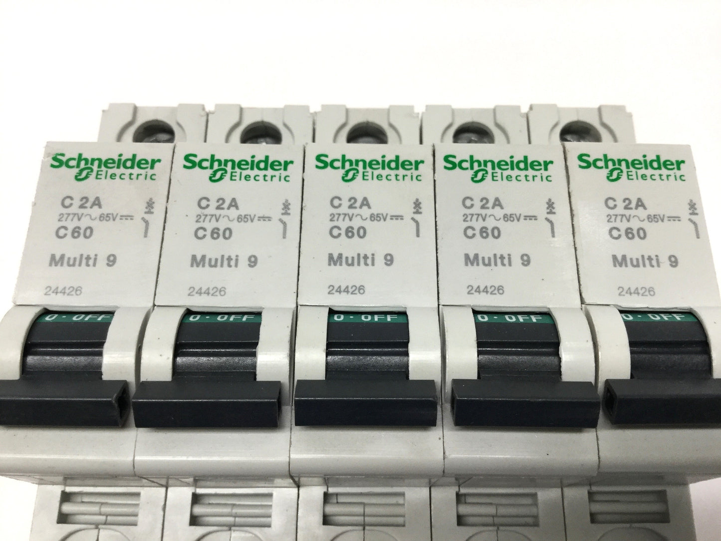 New – Open box Lot of 5 Schneider 24426 MULTI 9 C60 Circuit Breaker, 1-Pole, 2A C-Curve, 240VAC