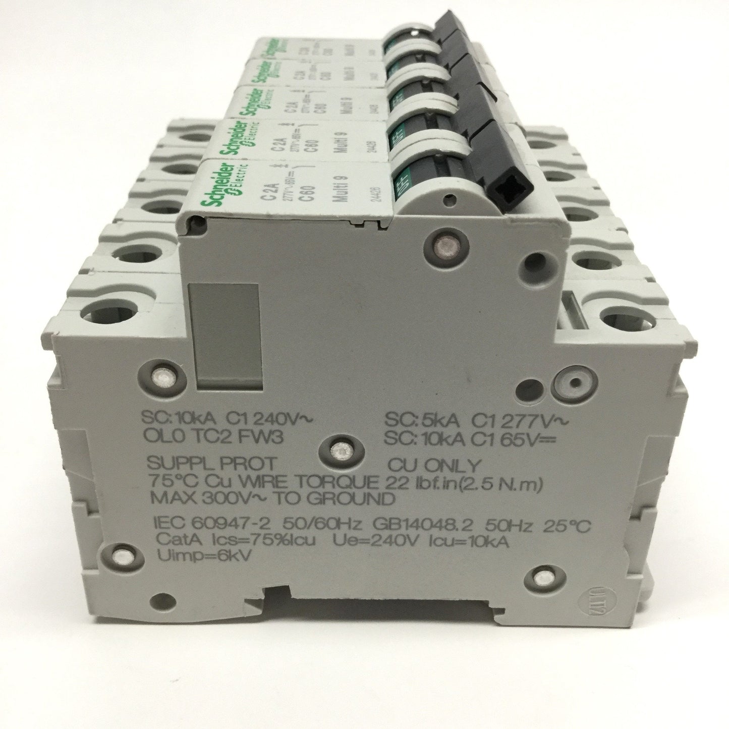 New – Open box Lot of 5 Schneider 24426 MULTI 9 C60 Circuit Breaker, 1-Pole, 2A C-Curve, 240VAC