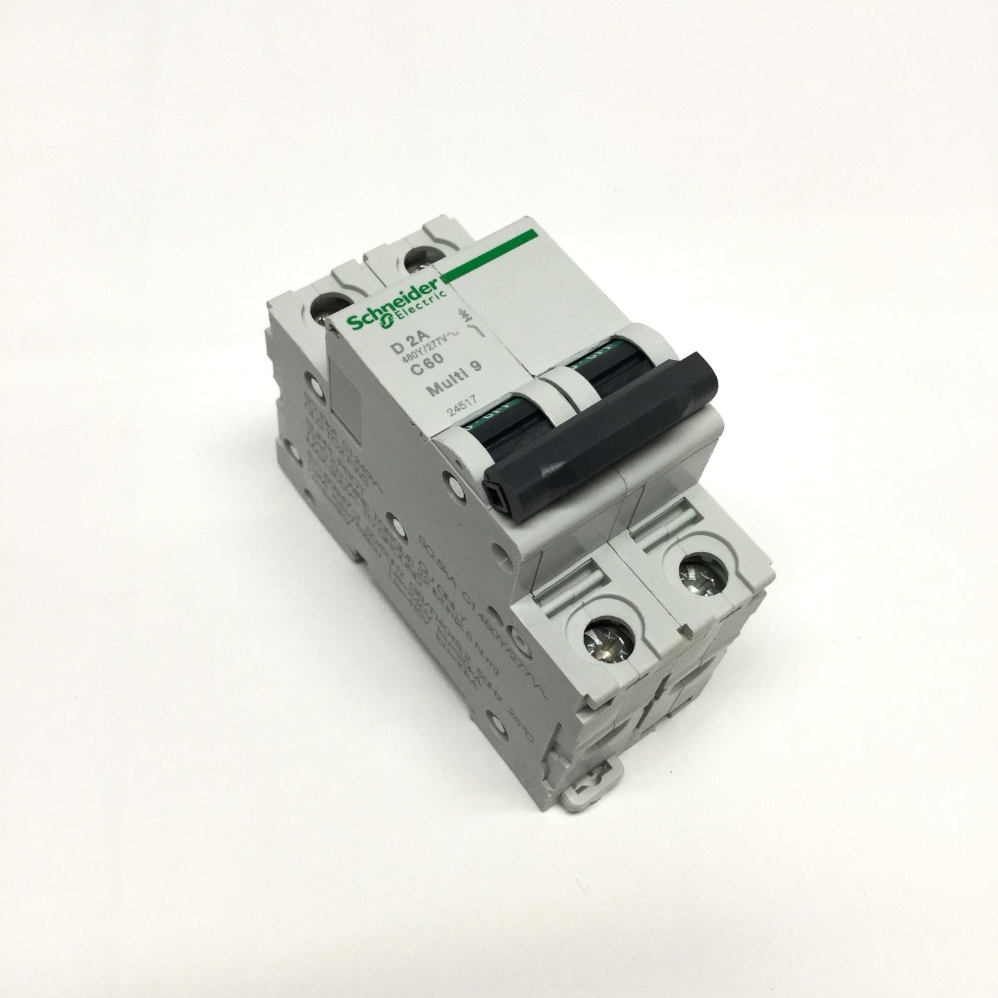 New – Open box Schneider 24517 MULTI 9 C60 Circuit Breaker, 2-Pole, 2A D-Curve, 440VAC